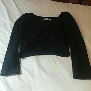 Abercrombie & Fitch black long sleeve crop top